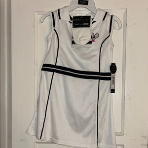 Nicole Miller white  and Black Tennis Dress with Socks